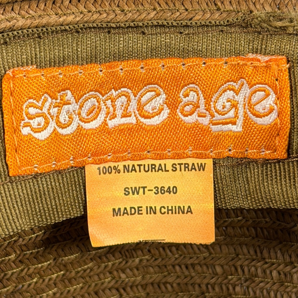 Stone Age Tan Natural Straw Wide Brim Floppy Sun Hat SWT-3640 - Picture 8 of 8